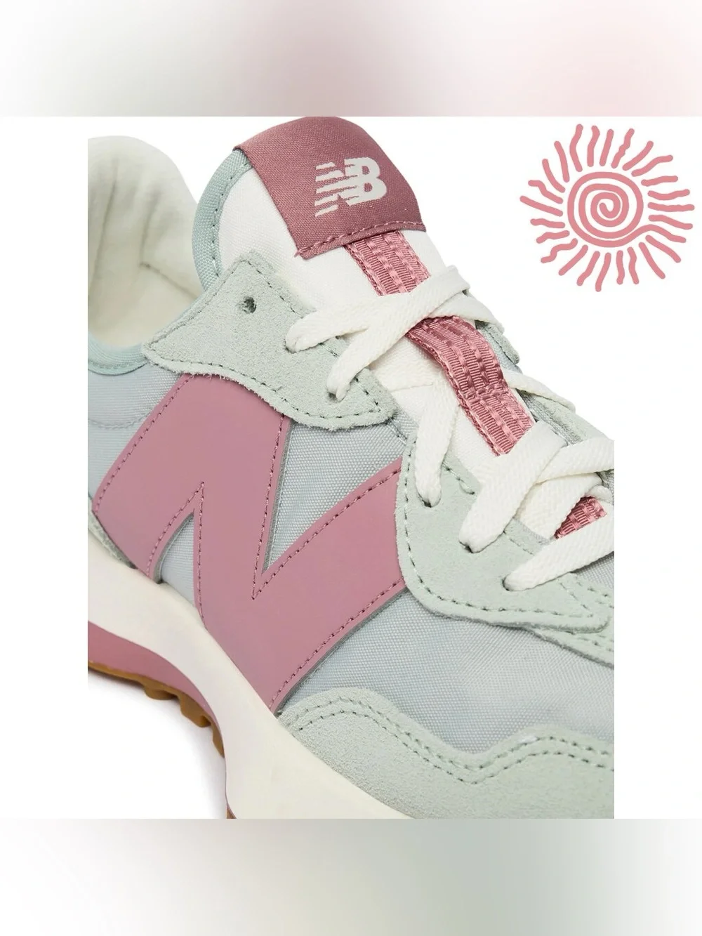 New balance Women's Mint Green & Dusty Pink Retro Runner Sneakers W3277BS